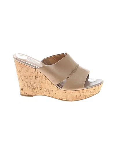 Pre-owned Franco Sarto Wedges In Tan