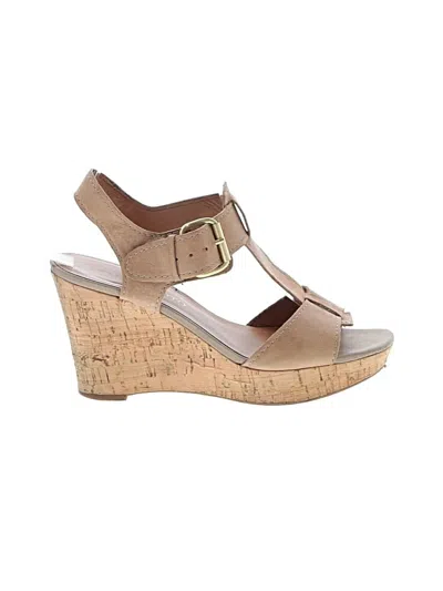 Pre-owned Franco Sarto Wedges In Tan
