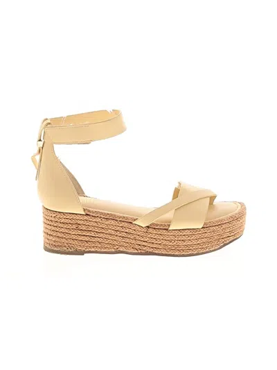 Pre-owned Franco Sarto Wedges In Tan