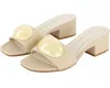 Franco Sarto Women's A-nika Slide Sandals In Beige Leather In Neutral