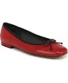 Franco Sarto Women's Abigail Square Toe Ballet Flats In Crimson Red Leather