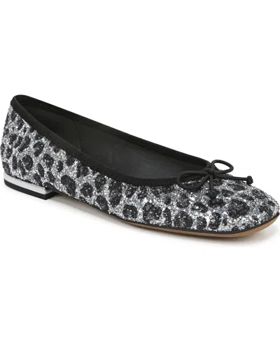 Franco Sarto Women's Abigail Square Toe Ballet Flats In Leopard Print Glitter Fabric