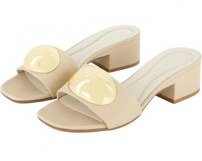 Franco Sarto Women's A-nika Slide Sandals In Beige Leather In White