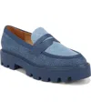 Franco Sarto Balin Platform Loafer In Denim Blue Fabric