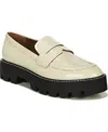 Franco Sarto Balin Womens Round Toe Lug Sole Loafers In Putty Faux Patent