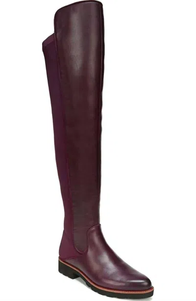 Franco Sarto Women's Benner Over The Knee Leather Stretch Boots In Burgundy In Purple