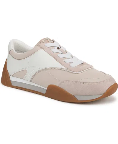 Franco Sarto Women's Brescia Lace Up Jogger Sneakers In Multi Beige Faux Leather,fabric