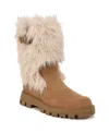 Franco Sarto Brina Moto Bootie In Tuscan Taupe Suede,faux Fur