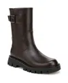 Franco Sarto Brina Moto Bootie In Dark Hickory Brown Leather