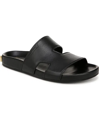 Franco Sarto Women's Britt Open Toe Slide Sandals In Black Leather