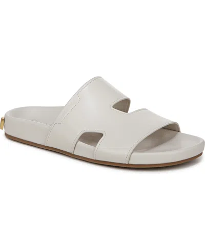 Franco Sarto Women's Britt Open Toe Slide Sandals In Chiffon White Leather
