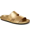 Franco Sarto Women's Britt Open Toe Slide Sandals In Gold Faux Leather