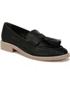 Franco Sarto Women's Carolyn Low Profile Tassel Loafers In Black Faux Leather