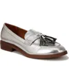 Franco Sarto Women's Carolyn Low Profile Tassel Loafers In Silver Faux Leather