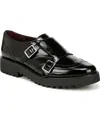 Franco Sarto Chance Double Monk Strap Shoe In Black Faux Patent