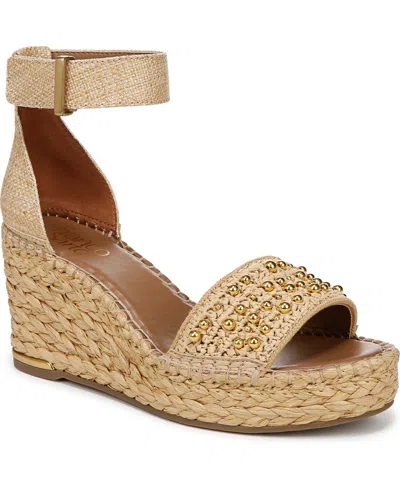 Franco Sarto Women's Clemens Raffia Espadrille Wedge Sandals In Natural Beige Raffia