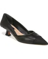Franco Sarto Darcy Kitten Heel Pump In Black Leather,fabric