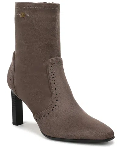 Franco Sarto Women's Delani Square Toe Zip Short Boots In Brown