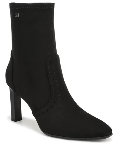 Franco Sarto Women's Delani Square Toe Zip Short Boots In Black
