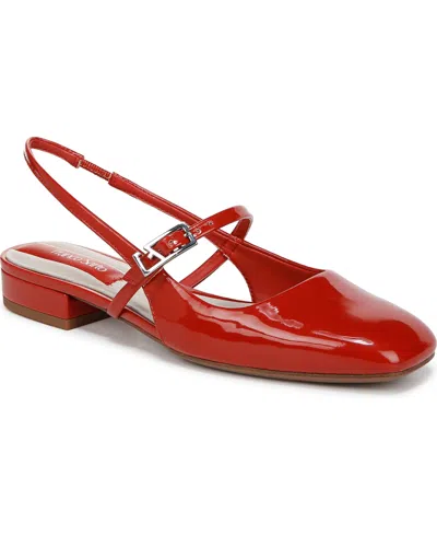 Franco Sarto Women's Destin Square Toe Mary Jane Slingback Flats In Red
