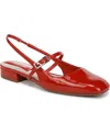 Franco Sarto Tinsley Square Toe Mary Jane Flat In Red Faux Patent