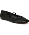 Franco Sarto Eileen Square Ballet Flat In Black Leather