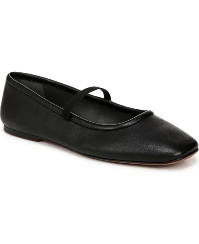 Franco Sarto Women's Eileen Square Toe Mary Jane Flats In Black Leather
