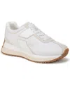 Franco Sarto Women's Erica Lace Up Platform Sneakers In White Faux Leather,fabric