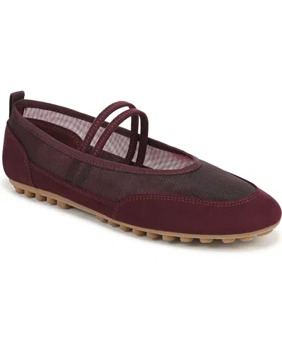 Franco Sarto Women's Fietta Round Toe Mary Jane Shoes In Wine Red Mesh