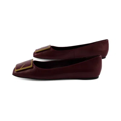 Franco Sarto Women's Flexa Amaya Ballet Flat In Berry Red Leather In Brown