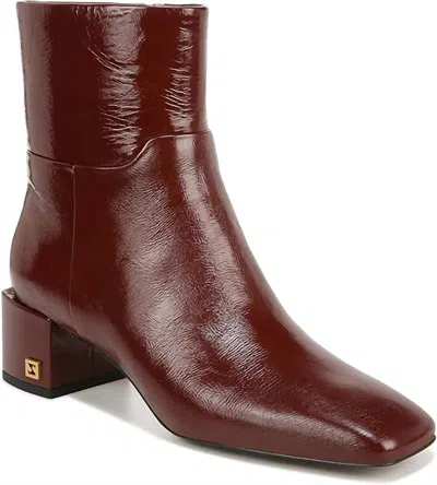 Franco Sarto Women's Flexa Fabiene Leather Square Toe Bootie In Brownish Rust