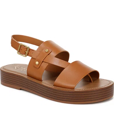 Franco Sarto Women's Genova Round Toe Platform Sandals In Tan Leather