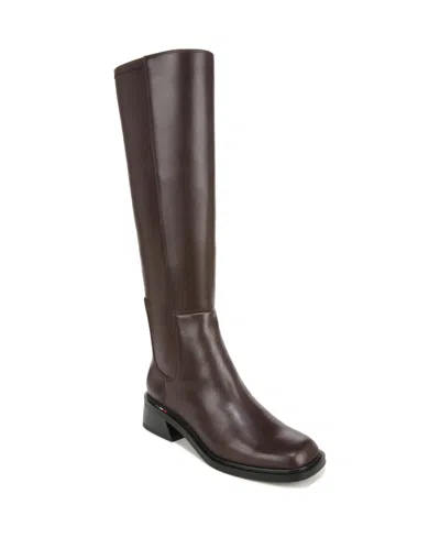 Franco Sarto Women's Giselle Wide Calf Square Toe Knee High Boots In Castagno Brown Leather