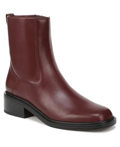 Franco Sarto Women's Gracely Block Heel Zip Short Boots In Burgundy