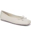 Franco Sarto Imara Square Toe Ballet Flat In Cream White Leather