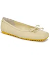 Franco Sarto Abigail Womens Leather Ballet Flats In Lemonade Yellow Leather