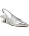 Franco Sarto Jaden Pointed Toe Slingback Pump In Silver Faux Leather