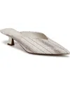 Franco Sarto Jayda Kitten Heel Mule In Grey Snake Print Faux Leather