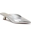 Franco Sarto Jayda Kitten Heel Mule In Silver Faux Leather
