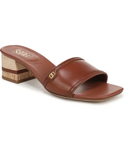 Franco Sarto Women's Kaori Square Toe Slide Sandals In Brown