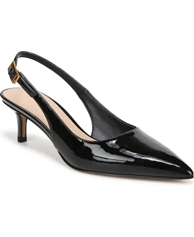 Franco Sarto Women's Kate Pointed Toe Slingback Pumps In Black Faux Patent