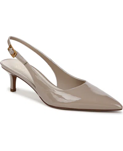 Franco Sarto Women's Kate Pointed Toe Slingback Pumps In Grey Patent Faux Leather