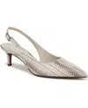 Franco Sarto Women's Kate Pointed Toe Slingback Pumps In Grey Snake Print Faux Leather