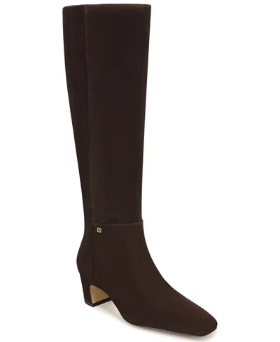Franco Sarto Women's L-flexa Shara Square Toe Dress Boots In Brown