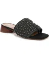 Franco Sarto Loran 4 Womens Padded Insole Mule Sandals In Black Raffia