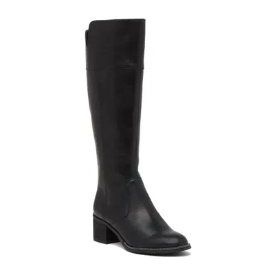 Franco Sarto Women's Lucianna Leather Block Heel Tall Boots In Black