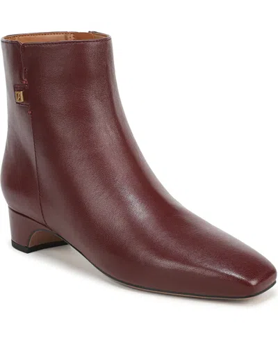 Franco Sarto Women's Luella Square Toe Zip Ankle Boots In Burgundy