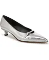 Franco Sarto Women's Malia Pointed Toe Kitten Heel Pumps In Silver Faux Leather