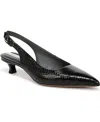 Franco Sarto Marlow Slingback Kitten Heel Pump In Black Snake Print Faux Leather