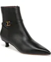 Franco Sarto Lmarnie Womens Zipper Leather Ankle Boots In Black Leather